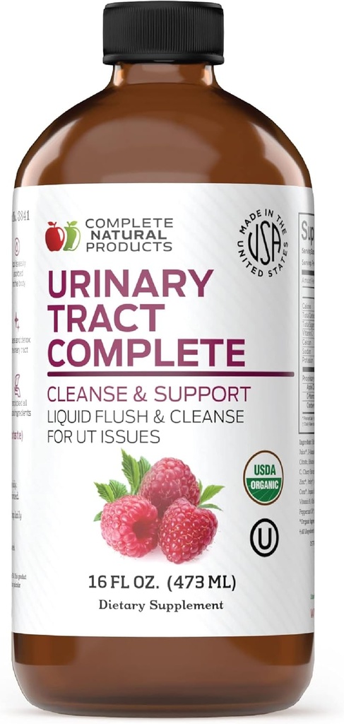 Produse naturale complete Tract urinar complet 16oz - lichid suplimentar pentru tractul urinar Sănătate cu afine organice, D-Manoză, rădăcină de sfeclă, semințe de fenicul, și turmeric