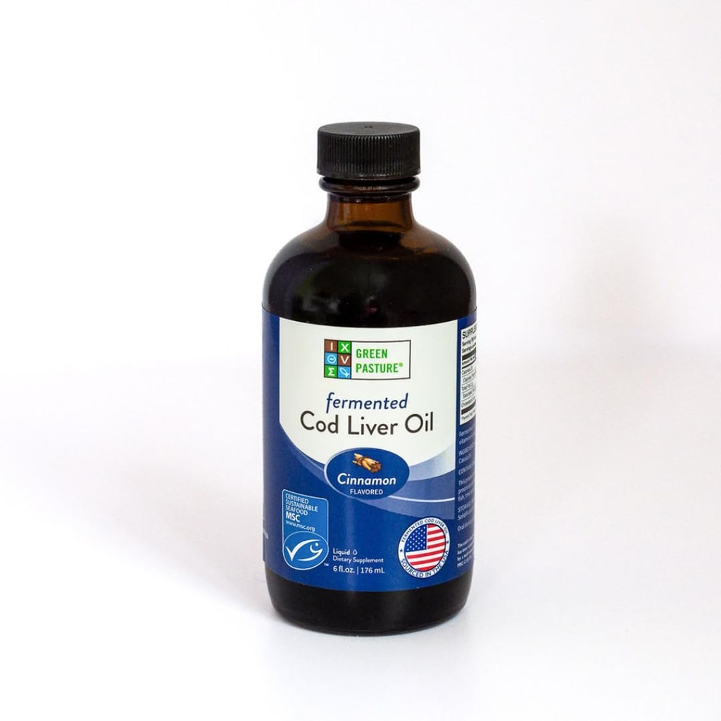 Green Pasture - Fermentat Cod Ulei de ficat lichid - 6 fl. oz. - Scorțișoară