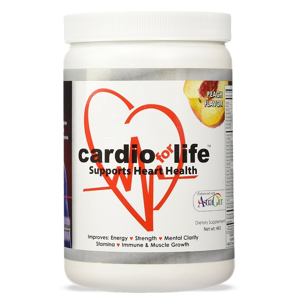 Cardio for Life L-Arginine Powder 16oz - Natural Nitrogen oxid supliment Cardiovasculare Creșterea energiei - Peach