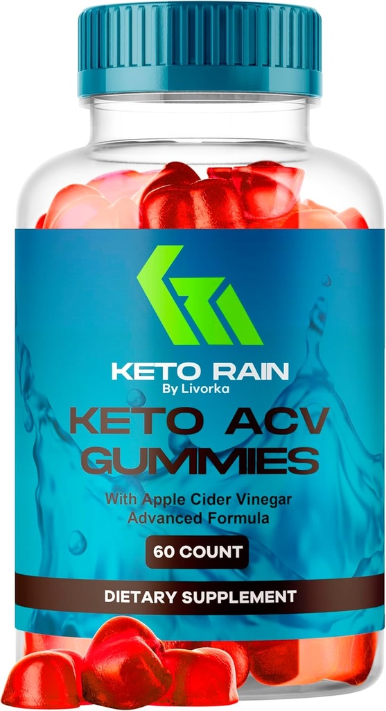Keto Rain Gummies - Keto Rain Advanced ACV Gummys, Keto Rain ACV Gummy 1050MG - Toate naturale Keto Rain Apple Cider Vinegar, KetoRain ACV Gummys, 60 Gummies timp de 1 lună