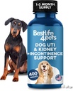 Dog UTI și de sprijin renal, Incontinență naturală și control al vezicii urinare pentru câini reduce scurgeri involuntare, probleme de tract urinar, Flash Out Stones vezica urinară și îmbunătățește sănătatea rinichiului câine (400 pastile)