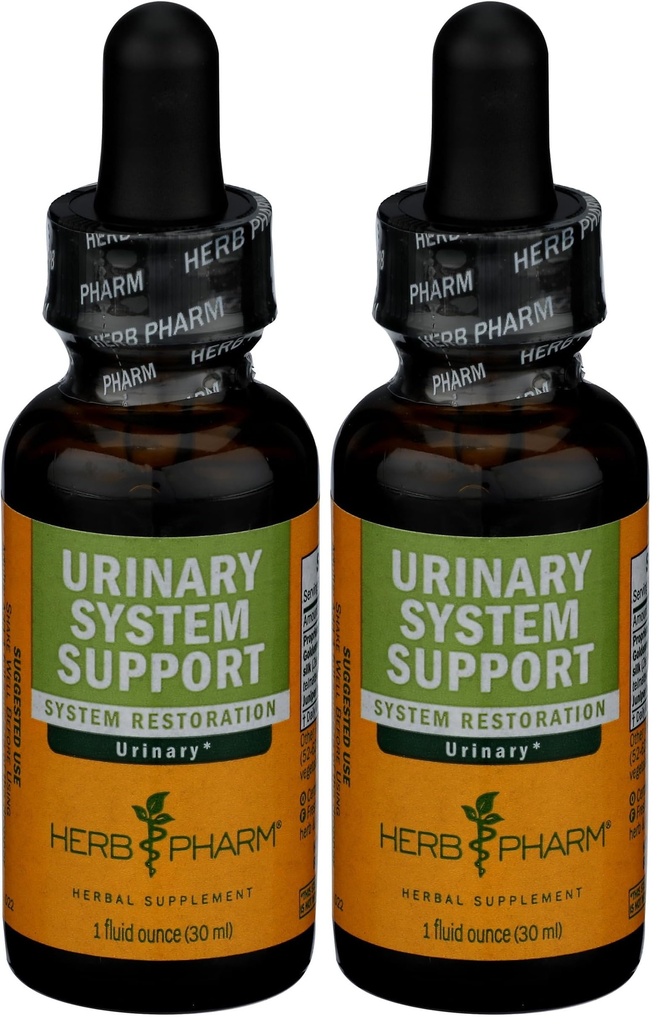 Herb Pharm Sistem urinar Suport Herbal Formula lichid, 1 Fl Oz (Pachet de 2)