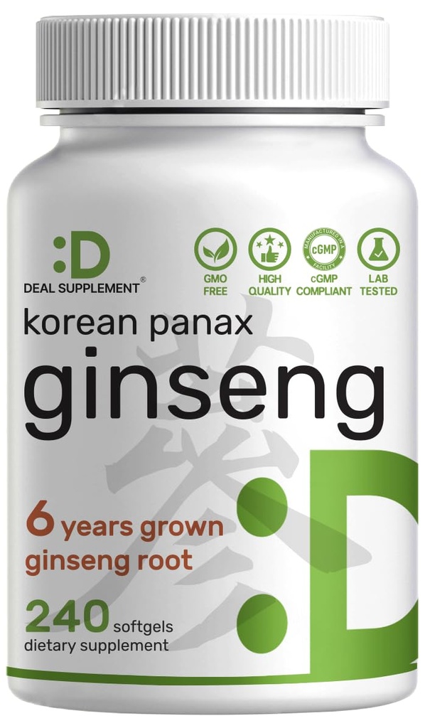 Coreean Red Panax Ginseng Root Extract, 7.500 mg Serving, 240 Softgels 