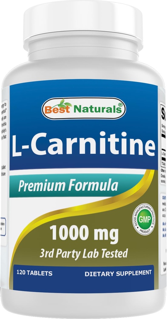 Cele mai bune naturale L-Carnitina Fumarate 1000mg per comprimat - 120 Conte - Boosts Cellular Energy
