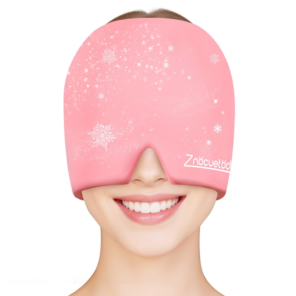 ZNÖCUETÖD Migrenă Migrenă Migrenă Relief Cap pălărie complet cap gheaţă pachet Wrap răcire Gel gheaţă Beanie Rece Cap cald / rece Compress Terapie pentru Sinus, Stres, Tensiuni, Relief cap durere, Femei
