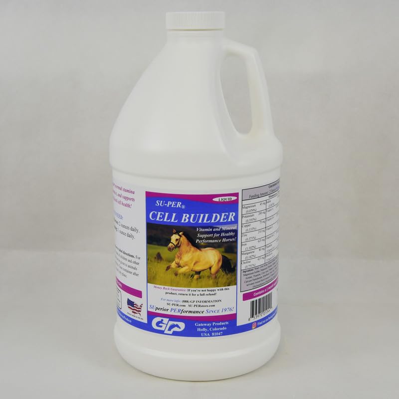 SU-PER Cell Builder Cai Supliment - ridicat de fier Vitamina Minerale Echina sânge Constructor lichid pentru performanta cai - 1/2 Gallon
