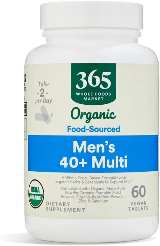 365 de Whole Foods Market, Vitamine Multi Mens Alimente cultivate 40 Plus, 60 Conte
