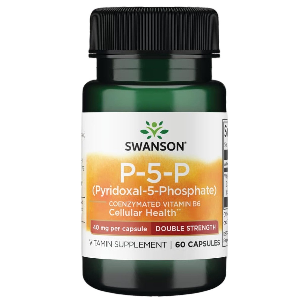 Swanson P-5-P (Pyridoxal-5-Phosfat) Vitamină coenzimat B-6 40 Milligrame 60 Capsule
