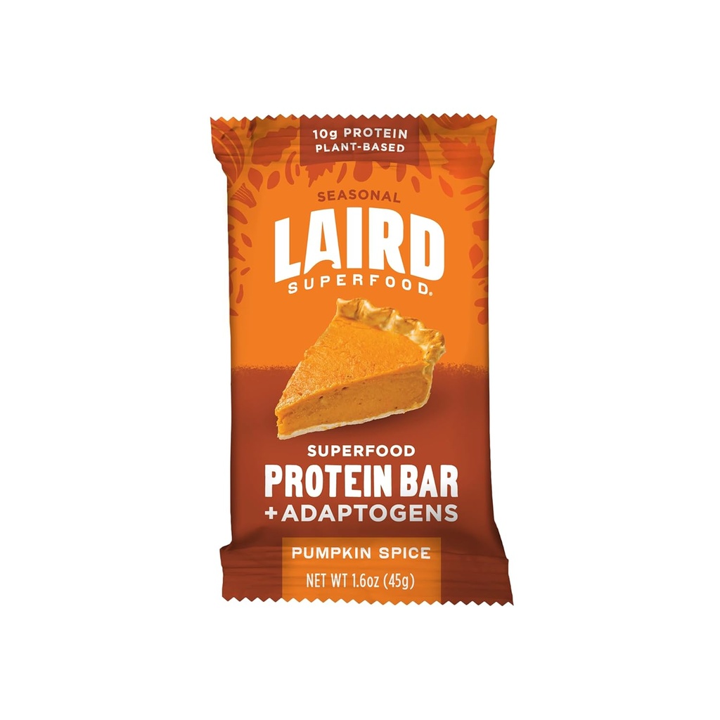 Laird Superfood Proteina Functionala Barul de Psihologie Dar mai bine cu ingrediente reale, Ciuperci Functionale 10g Proteina pe bază de plante, 6g Fibră - Non-GMO - Dovleac, 10 Conte (Pachet de 1)