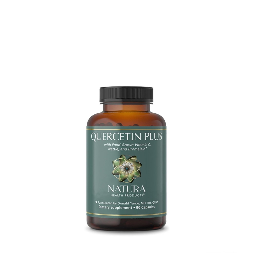 Natura produse de sănătate Querbetin Plus Supliment - Modulates Healthy Immune and histamine Response - Featuring Bromelain, Vitamina C, Nettle Leaf & Querbetin (90 capsule)
