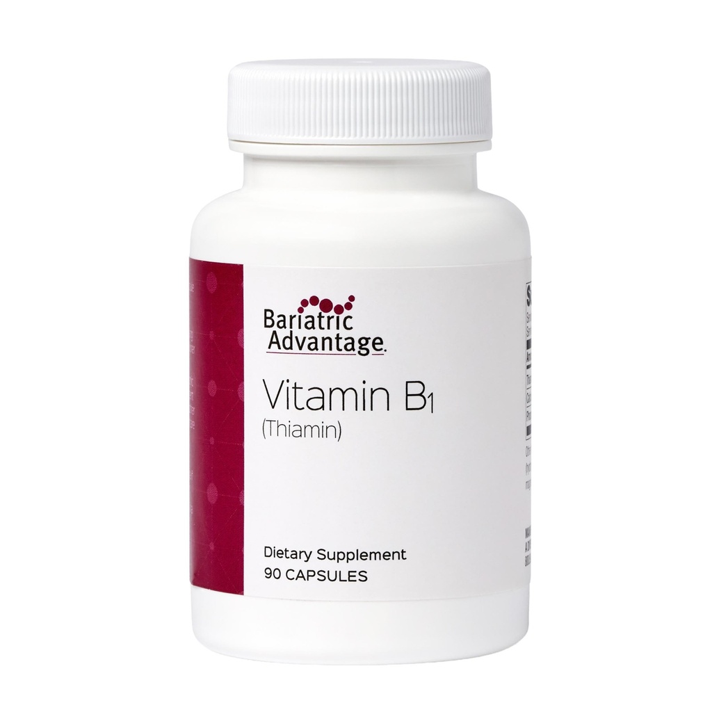 Avantaj bariatric Vitamina B1 Tiamin - 100 mg Tiamin Mononitrat - Easy Digest - Proiectat pentru pacienții bariatrici - susține producția de energie * - 90 Conte