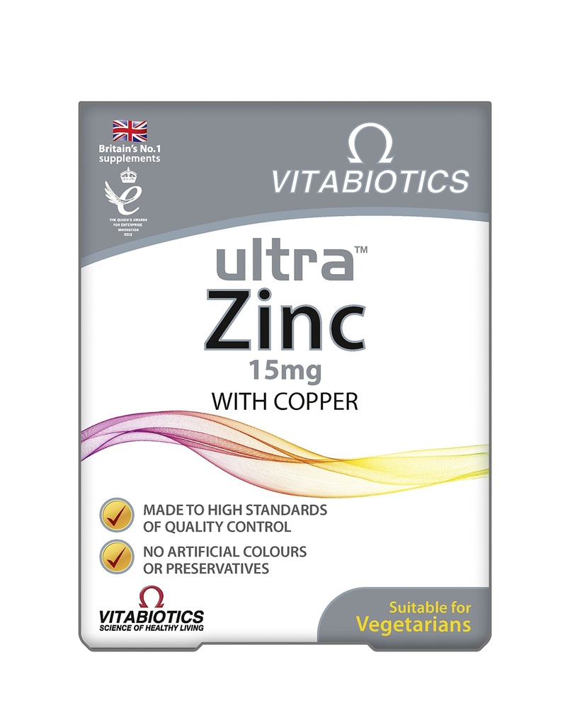 Vitabiotice ultra zinc 15 mg cu cupru 60 comprimate de Ultra