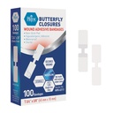 MED PRIDE Butterfly Wound Close Strips Pack of 100 Steile Nonstick Hypallergenic Latex Free Bandage for Cuts and Răni (Mediu)
