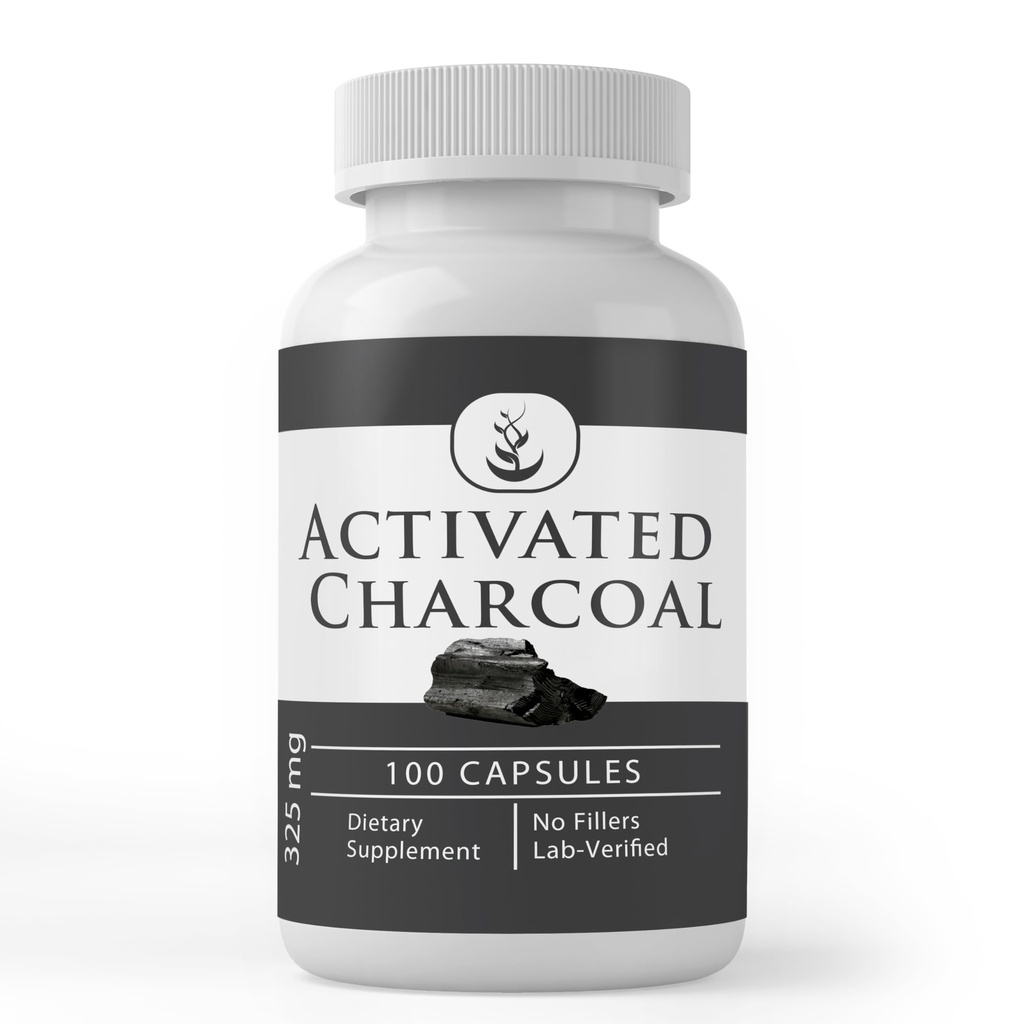 Ingrediente originale pure activate Charcoal, (100 capsule) întotdeauna pure, fără aditivi sau Fillers, Lab verificate