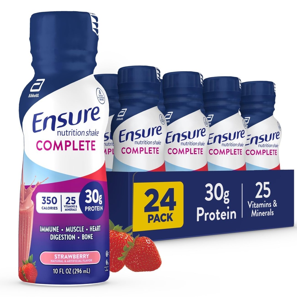 Asiguraţi-vă că agitaţie complet nutriţie cu 30g proteine, imun sănătate Nutrients, ciocolată şi aromă de căpşuni, Pachete de 24 (10 fl oz)