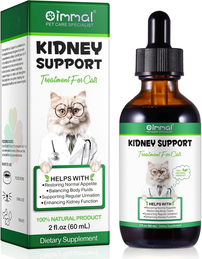 ALIVO suport hepatic pentru pisici, suport pentru ficat si rinichi pentru pisici cu extract natural de plante ajuta la echilibru Pisici Ficat &amp; rinichi Sănătate, Natural animale de companie Suplimentul pentru pisici - 60 ml