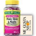 Suplimentul Dietary Spring Valley, Biotin, Colagen, Gelatină 120 ct Include organizatorul de pastile