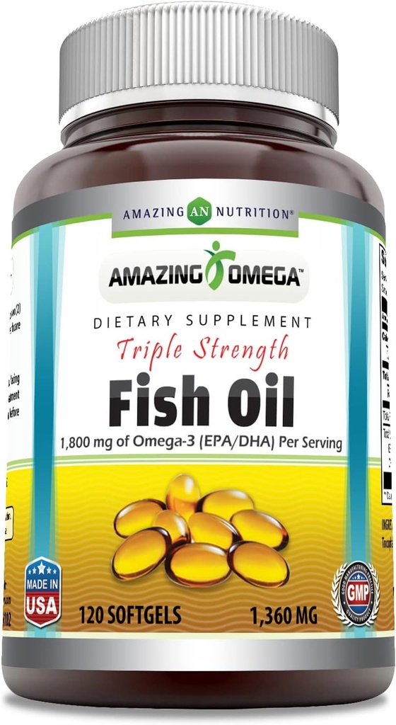 Uimitor Omega Triple Putere ulei de pește (Omega-3, EPA / DHA) Supliment 