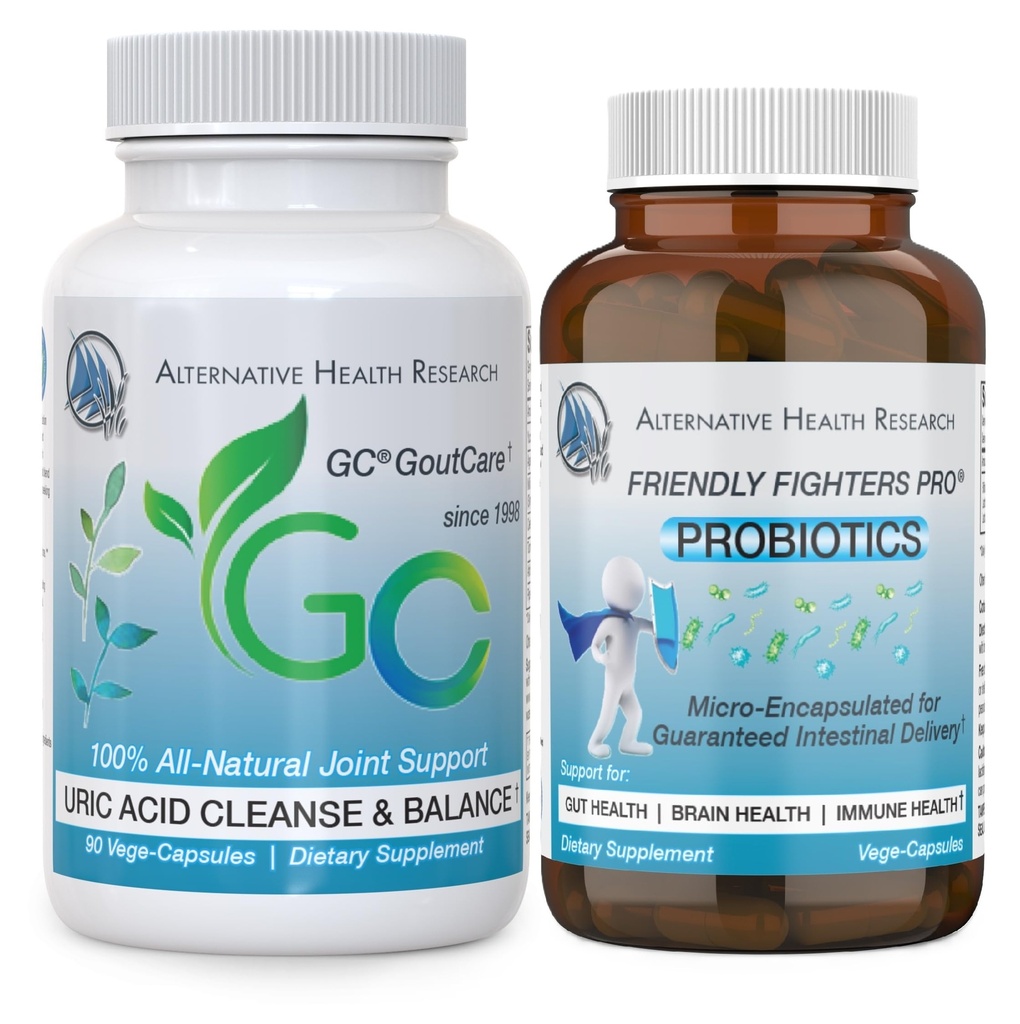 GC® GoutCare şi Prieteni Fighters® Probiotic: Pachetul de curăţare a acidului uric cu Probiotice microcapsulate