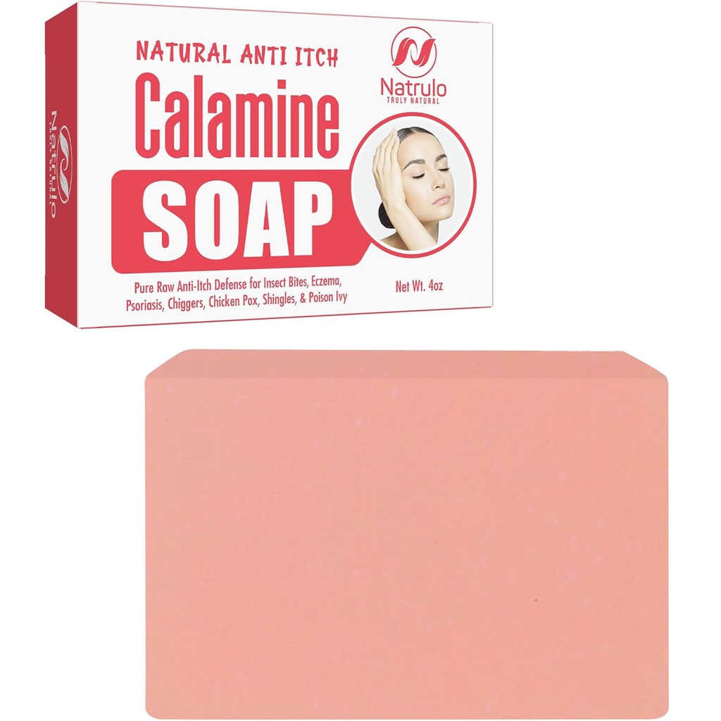 Natural Rapid Acting Itch Relief Soap Bar - Calmant Calamine Soap for Itchy Skin, Insect Bite, Eczema, Ivy Erupții cutanate, Pui Pox - Pure Raw Anti-Itch Defense Curățarea pielii - Made in USA