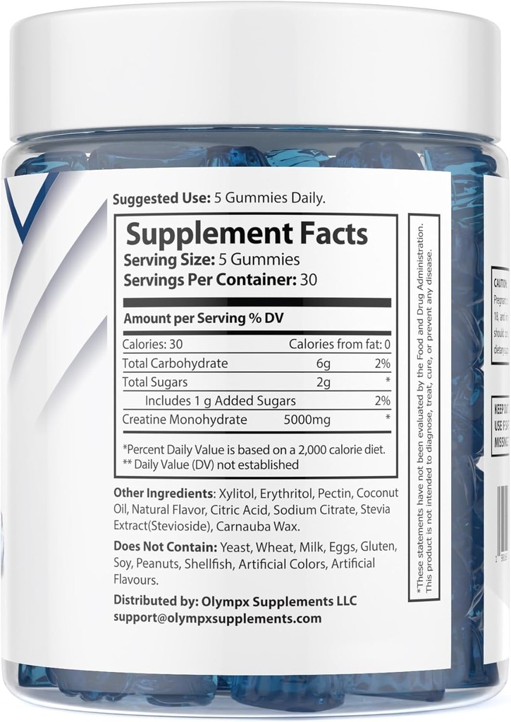 Creatine Monohidrat Gumries - 30 Servings, 5g per Serving, afine (150 Count)