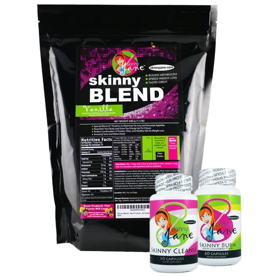 Cel mai bun kit de pierdere in greutate, rapid Slim Kit, Kit Diet, Cele mai bune Shake-uri de proteine gustare pentru femei, Appetit Suppressant Fat Burner pastile dietetice, Curățați și dezintoxicare, pierdere în greutate rapidă, Skinny Jane - Vanilie