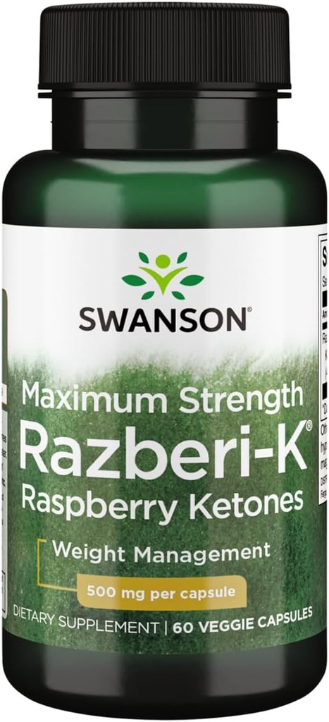 Swanson Maximum Strength Razberi-K 500 Milligrams 60 Veg Capsules