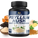 BMVINVOL Psyllium Husk Capsule Fibra Supliment cu Schinduf, Turmeric, Ghimbir, Pepper Negru - Suport Sistem digestiv, Sănătate intestinală - 240 Conte pentru 4 luni de aprovizionare