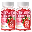 Glucosamină Chondroitin Gummies cu MSM & Elderberry Extra Putere - Suport comun, Suport Immun antioxidant pentru adulți, Bărbați și femei. 120 gume de căpșuni