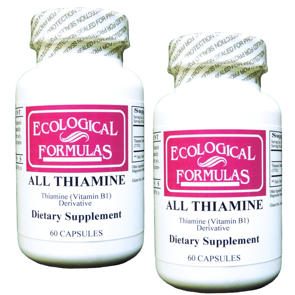 Formulare ecologice Toate capsulele cu vitamina tiamină B1 50 mg, 2 X 60