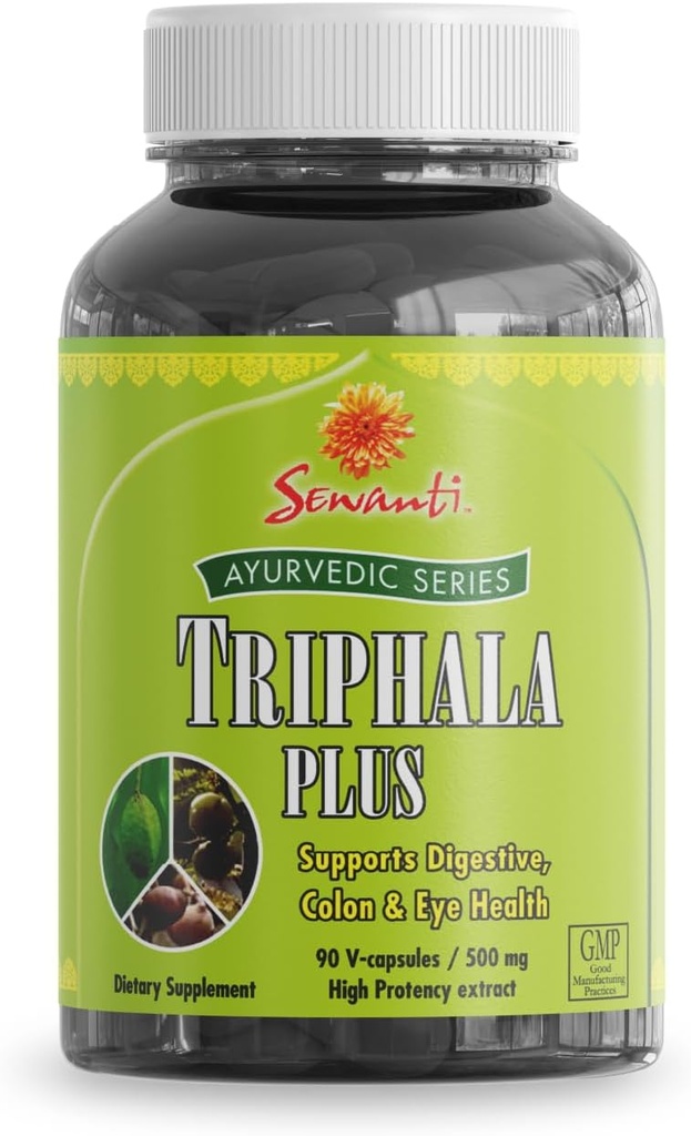 Sewanti Ayurvedic Triphala Capsule - Herbal Formula pentru Digestive Health - Amla, Bibhitaki, Haritaki - 90 V-Capsules/ 500mg