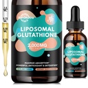 Liposomal Glutatione Supliment - 2000 mg Glutatione Picături lichide cu vitamina C, Curcumin & Trans-Resveratrol - Antioxidant puternic pentru imune, sanatate a pielii, Aging Defense & Detox ficat - 2 Fl Oz