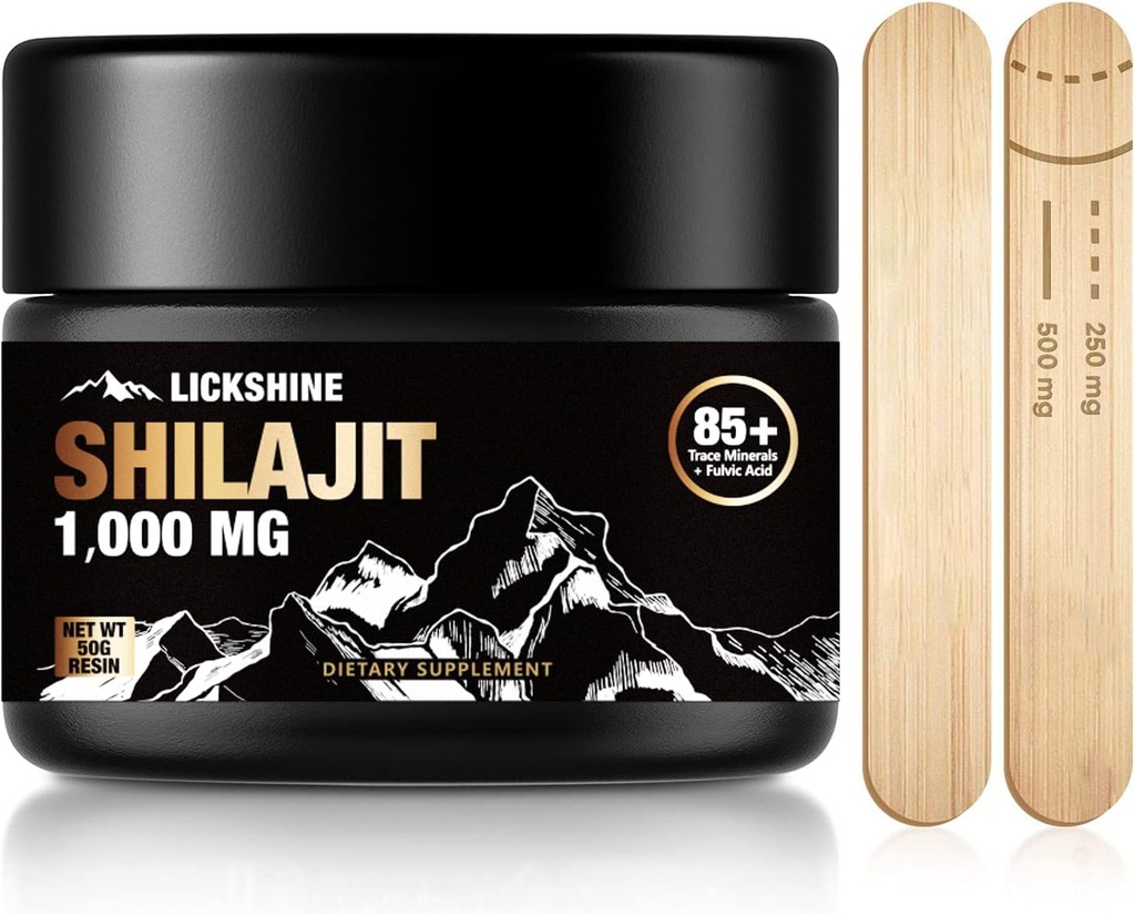 1 ambalaj Silajit Pure Himalayan Shilajit Resin cu acid fuzelian, 1000 mg Potență maximă naturale naturale Shilajit cu 85+ Trace Minerale Supliment Gel, Suport Energie și Sistem imunitar - 50g