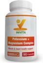 Invita Potasiu Magneziu Complex 1000 MG pentru Suport Leg & Muscle I (90 capsule) - Absorbţie mare Aspartat de potasiu cu Oxid de magneziu Gliconat Gluconat & Citat