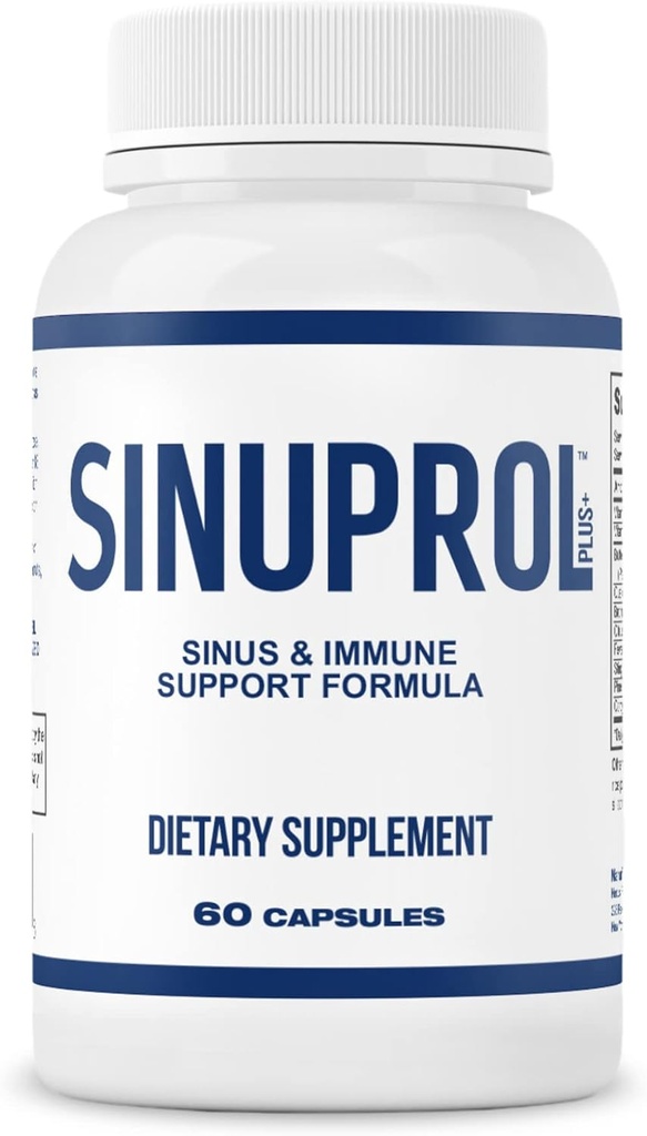 Mizzle SinuProl Nasal & Immunum Supplement with Quercetin with Bromelain, Ideal Options for People Who Rely on Natural Sinus Decongestant, Sinus Rinse or Natural Antihistainamine, 60 Capsule