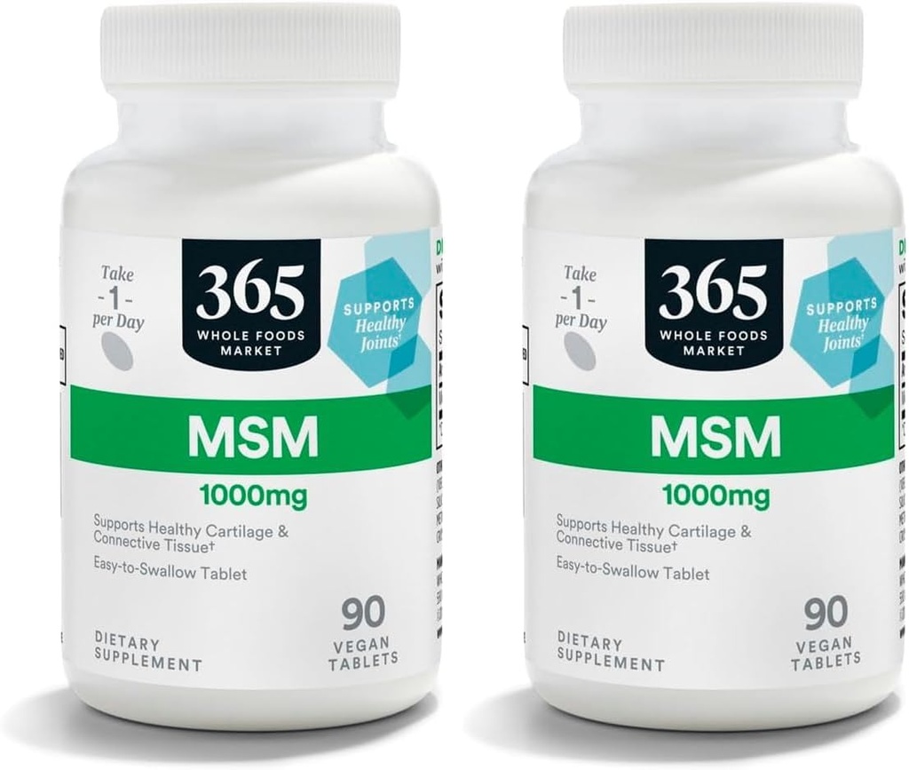 365 de Whole Foods Market, MSM 1000Mg, 90 comprimate (Pachet de 2)