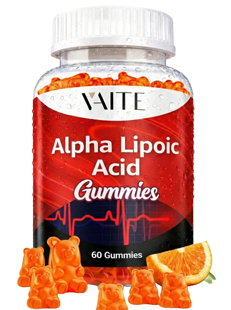 Alpha Acid Lipoic Gumies 1000mg, ALA Supliment pentru Brain & Nervie Suport, Antioxidant, Energie 