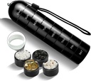Organizator de pastile săptămânale, 7 zile cutie de pastile de capacitate foarte mare, Deținătorul de pastile Container, impermeabil și Compartiment mare pentru Holding Suplimente, Vitamine, Ulei de pește și Medicină (Black)