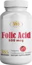365 Health Acid folic 800mcg (0,8 mg) Vitamina B9-365 Tablete I susţine cardiovasculare, esenţiale vitamine prenatale şi postnatale, non-OMG şi Vegan