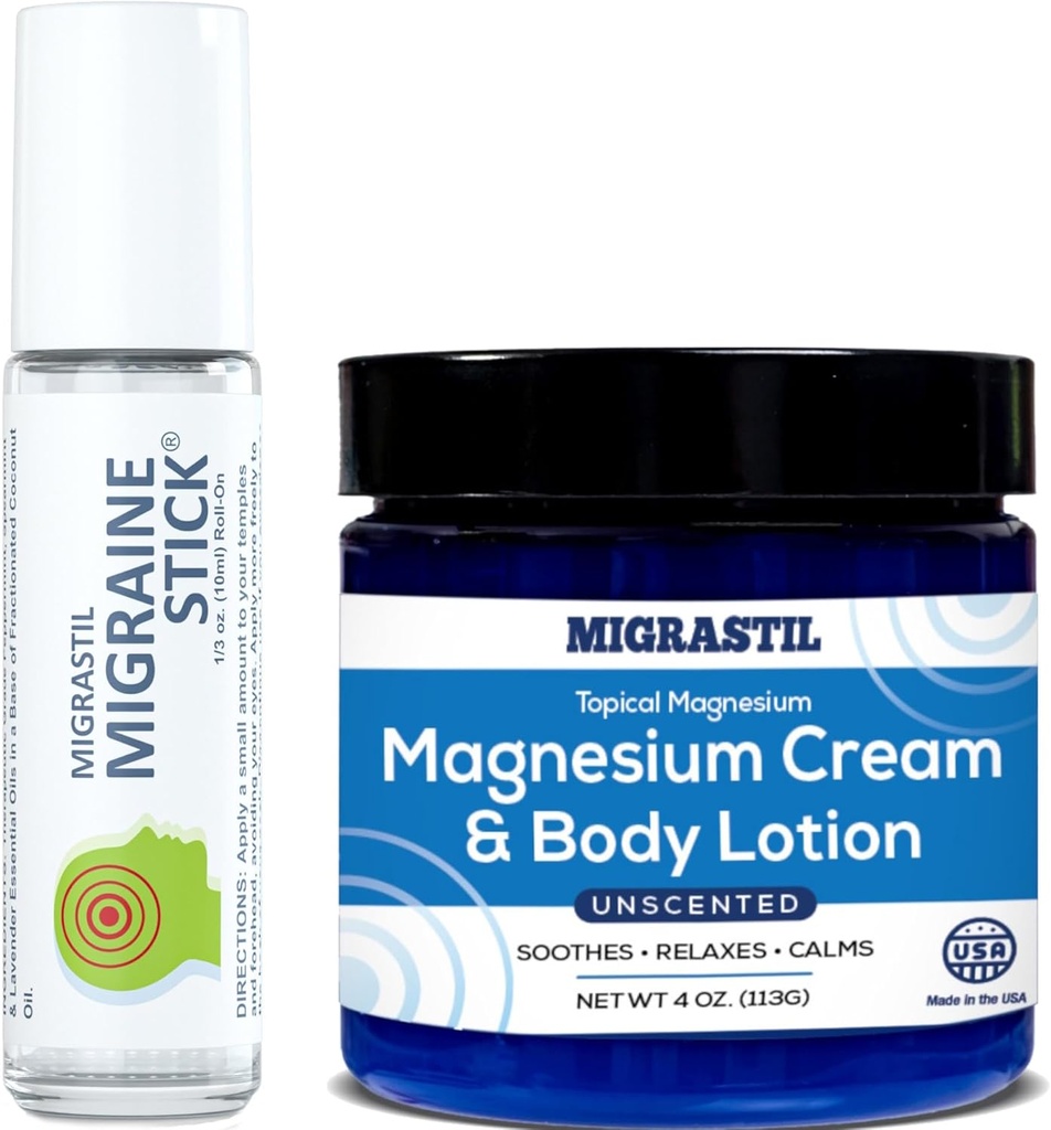 Migrastil Migrene Stick® şi Cream şi Lotion de magneziu topic