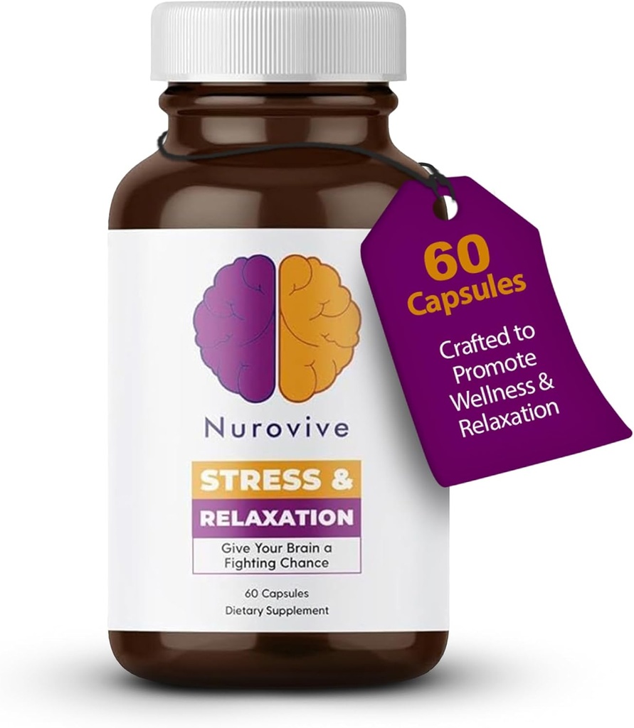 Stres & Relaxare, concentrat mental Supliment, Lemon Balm Capsule cu Ashwagandha pentru bărbați / femei, Daily Wellness Support, Ashwagandha pastile cu Ginseng, Mușețel & More, 60 Capsule