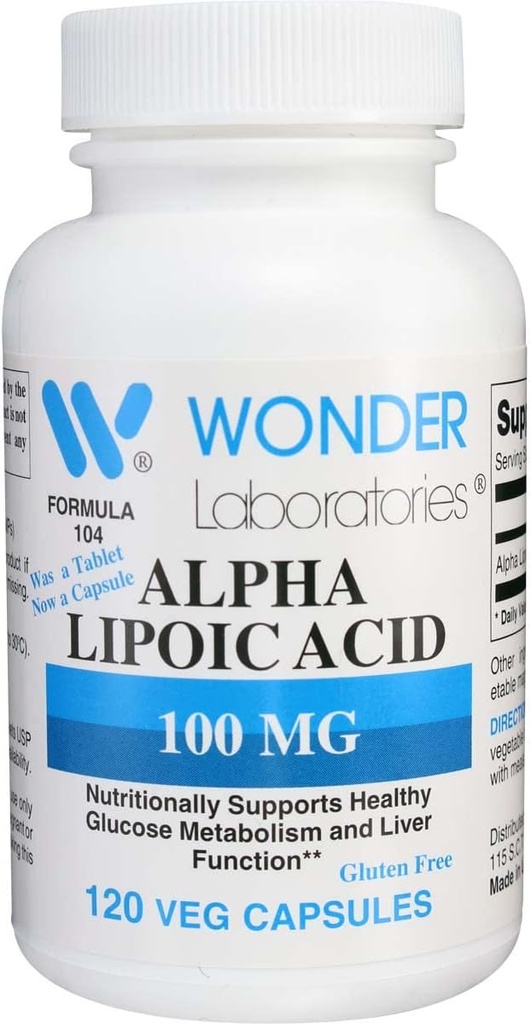 Laboratoarele minune Acidul alfa lipoic 100 mg, 120 Capsule Veg