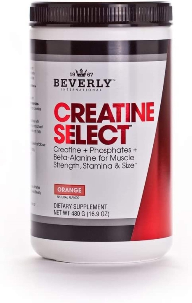Beverly International Creatina Select cu fosfați, 40 Servings. A Fail-Proof Creatin Monohidrat Formula. Boost musculare dimensiune, Putere, Rezistenţă şi recuperare. pentru bărbaţi şi femei. Are gust de Tang.
