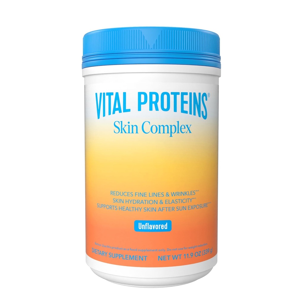 Proteine vitale Colagen Peptides pentru femei - 20g Colagen hidrolizat, vitamina C, acid hialuronic, Reduceți liniile fine și ridurile, Verisol & Holimel - Suplimentul complexului de piele, nearomate 11.9oz Pulbere