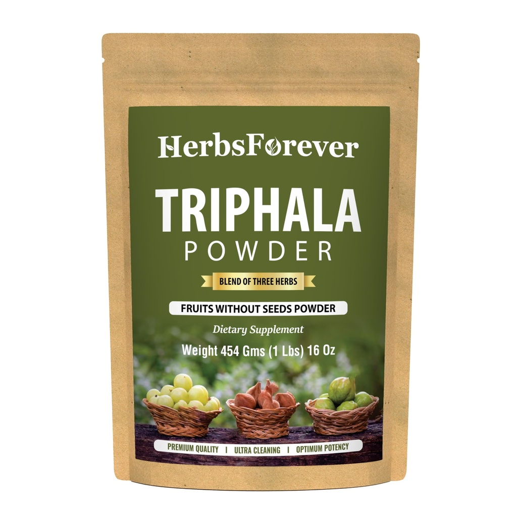Herbsfore ever Triphala Churna Powder Tradiţional Ayurvedic Formularea susţine detoxificarea şi întinerirea Non OMG, Vegan 454 GMS
