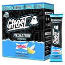 Pachete de hidratare GHOST, Sonic Ocean Water, 24 Sticks, Electrolyte pulbere - Drink Mix Supliment cu magneziu, potasiu, calciu, vitamina C - Vegan, fără soia, zahăr și gluten