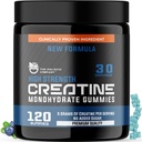 Creatină de înaltă rezistență Gume monohidrate - 5Grams per servire, Gume de antrenament Pre, Creatină cu aromă de afine Monohidrat Gumies