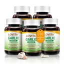 Lovita Odorless Usturoi Capsule, 5000 mg Fresh Usturoi Echivalent, 1,25% Allicin Extract, Suporturi Inima, Tensiunea arterială, Colesterol & Sistem Immune, Non-GMO, Gluten-Free, 300 Vegan capsule