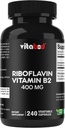 Vitamina B2 (Riboflavină) 400 mg 240 capsule vegetariene - Suport energie celulară și producția de celule roșii din sânge
