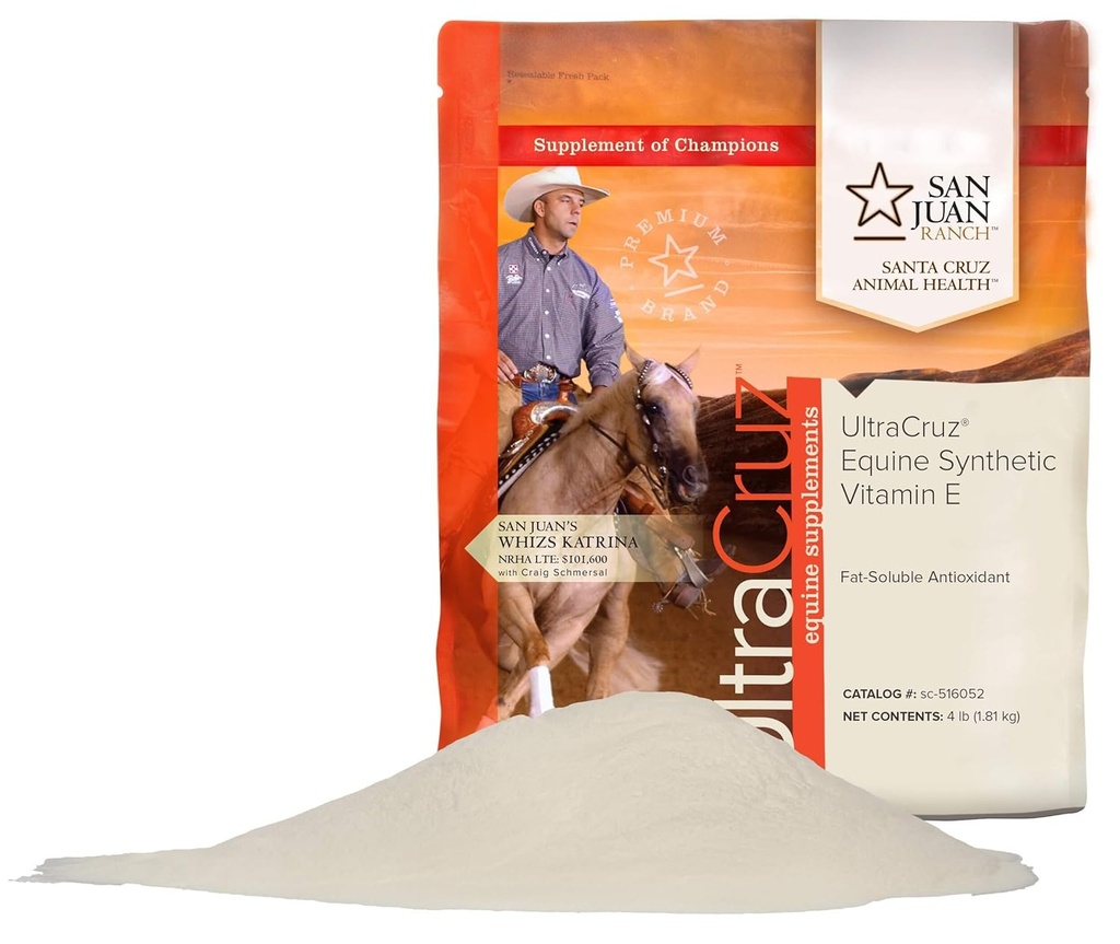 UltraCruz s- 516052 Suplimentul Equine Vitamina E sintetică pentru cai, 4 lb, Pulbere (112 zile de aprovizionare)